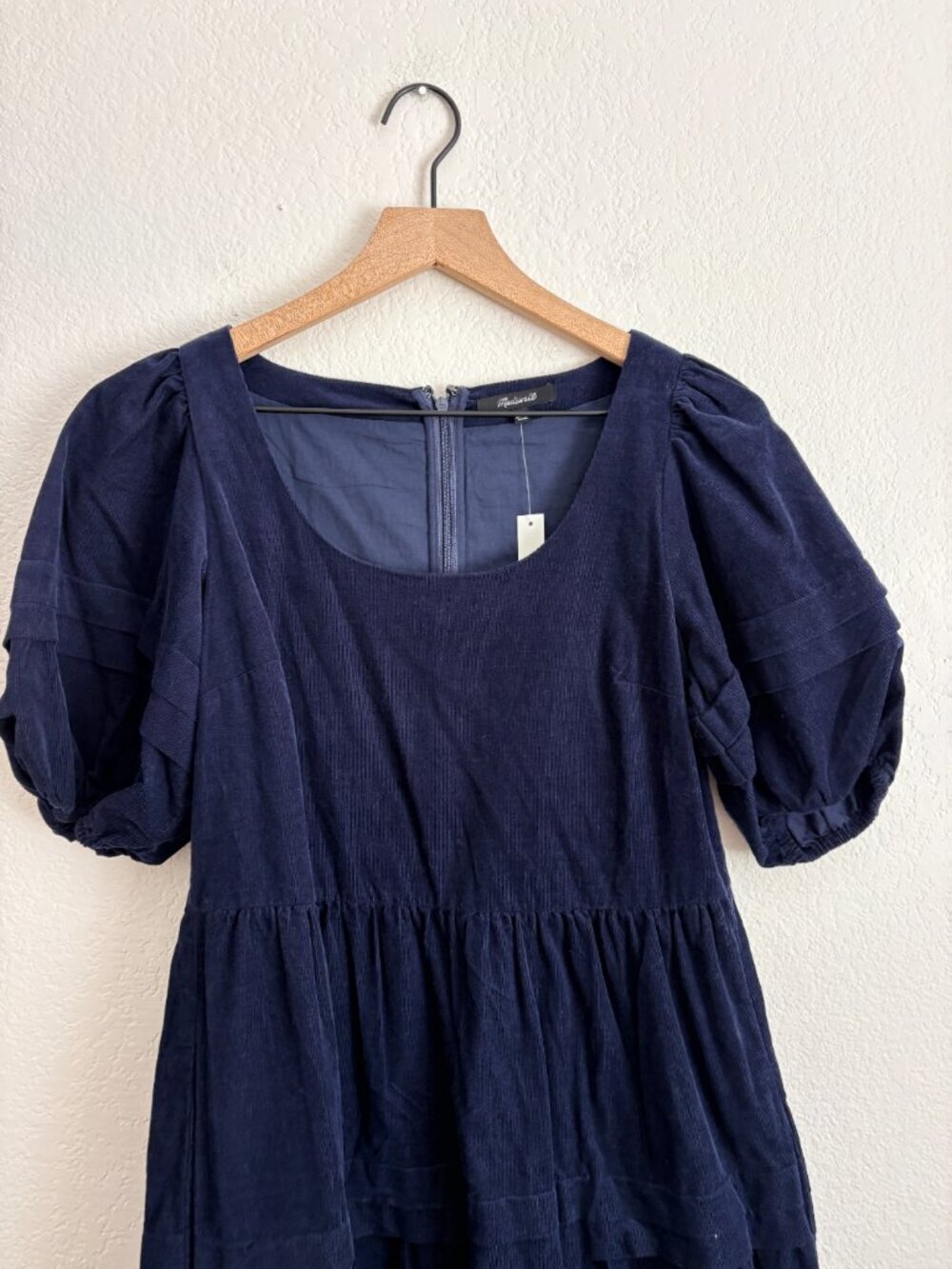 NWT Madewell Corduroy Tiered Mini Dress - Picture 8 of 9
